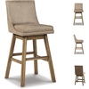 image:imageSignature Design by Ashley Tallenger 25 Upholstered Swivel Counter Height Barstool 2 Count Light GrayBeige