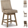 image:imageSignature Design by Ashley Tallenger 25 Upholstered Swivel Counter Height Barstool 2 Count Light GrayBeige