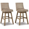 image:imageSignature Design by Ashley Tallenger 25 Upholstered Swivel Counter Height Barstool 2 Count Light GrayBeige