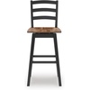 image:imageSignature Design by Ashley Tallenger 25 Upholstered Swivel Counter Height Barstool 2 Count Light GrayDark Brown  Black