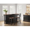 image:imageSignature Design by Ashley Tallenger 25 Upholstered Swivel Counter Height Barstool 2 Count Light GrayDark Brown  Black
