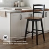 image:imageSignature Design by Ashley Tallenger 25 Upholstered Swivel Counter Height Barstool 2 Count Light GrayDark Brown  Black