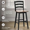 image:imageSignature Design by Ashley Tallenger 25 Upholstered Swivel Counter Height Barstool 2 Count Light GrayDark Brown  Black
