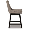 image:imageSignature Design by Ashley Tallenger 25 Upholstered Swivel Counter Height Barstool 2 Count Light GrayLight Gray  Black