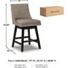 image:imageSignature Design by Ashley Tallenger 25 Upholstered Swivel Counter Height Barstool 2 Count Light GrayLight Gray  Black