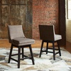 image:imageSignature Design by Ashley Tallenger 25 Upholstered Swivel Counter Height Barstool 2 Count Light GrayLight Gray  Black