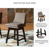 image:imageSignature Design by Ashley Tallenger 25 Upholstered Swivel Counter Height Barstool 2 Count Light GrayLight Gray  Black