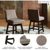 image:imageSignature Design by Ashley Tallenger 25 Upholstered Swivel Counter Height Barstool 2 Count Light GrayLight Gray  Black