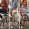 image:imageSignature Design by Ashley Torjin Industrial Adjustable Height Counter Barstool 2 Count White amp BlackBrown