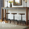 image:imageSignature Design by Ashley Torjin Industrial Adjustable Height Counter Barstool 2 Count White amp BlackBrown