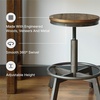 image:imageSignature Design by Ashley Torjin Industrial Adjustable Height Counter Barstool 2 Count White amp BlackBrown