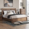 image:imageSignature Design by Ashley Walnut Queen Panel Bed Frame with LED LightCalifornia King Panel Bed