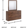image:imageSignature Design by Ashley Walnut Queen Panel Bed Frame with LED LightDresser and Mirror
