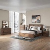 image:imageSignature Design by Ashley Walnut Queen Panel Bed Frame with LED LightKing Panel Bed
