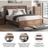 image:imageSignature Design by Ashley Walnut Queen Panel Bed Frame with LED LightKing Panel Bed