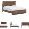 image:imageSignature Design by Ashley Walnut Queen Panel Bed Frame with LED LightKing Panel Bed