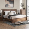 image:imageSignature Design by Ashley Walnut Queen Panel Bed Frame with LED LightKing Panel Bed