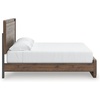 image:imageSignature Design by Ashley Walnut Queen Panel Bed Frame with LED LightKing Panel Bed