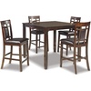 image:imageSignature Design by Ashley 5Piece Square Counter Height Dining Set GrayBrown
