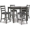 image:imageSignature Design by Ashley 5Piece Square Counter Height Dining Set GrayGrey