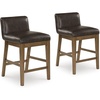 image:imageSignature Design by Ashley Counter Height Bar Stools Set of 2 Wood