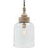 image:imageSignature Design by Ashley Faiz Rustic 205 Natural Wood amp Glass Pendant Light Brown amp Clear
