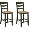 image:imageSignature Design by Ashley Gesthaven Counter Height Barstools Set of 2Light Brown  Green