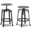 image:imageSignature Design by Ashley Karisslyn Farmhouse Swivel 2725 Adjustable Height Stool Set of 2 Whitewash amp BlackNatural