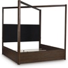 image:imageSignature Design by Ashley Kendamor Modern Canopy Bed with Upholstered Headboard and USB Charging Ports Foundation or Box Spring Needed Queen Dark BrownQueen Canopy Bed