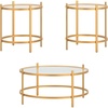 image:imageSignature Design by Ashley Pearlox Casual Table with Inset Tempered Glass Top Set of 3 Gold
