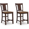 image:imageSignature Design by Ashley Sharlander Rustic Solid Wood 25 Counter Height Bar Stool Set of 2 Light Brown amp Dark Brown