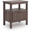 image:imageSignature Design by Ashley Symarro MidCentury Modern 1Drawer Nightstand with USB Ports LED Lighting and Open Shelf Dark Brown