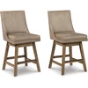 image:imageSignature Design by Ashley Tallenger 25 Upholstered Swivel Counter Height Barstool 2 Count Light GrayBeige