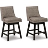 image:imageSignature Design by Ashley Tallenger 25 Upholstered Swivel Counter Height Barstool 2 Count Light GrayLight Gray  Black