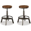 image:imageSignature Design by Ashley Torjin Industrial Adjustable Height Counter Barstool 2 Count White amp BlackBrown