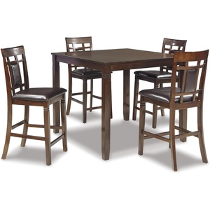 image:imageSignature Design by Ashley 5Piece Square Counter Height Dining Set GrayBrown