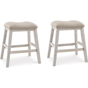 image:imageSignature Design by Ashley Bolanburg Counter Height Bar Stools Set of 2Light Brown  White
