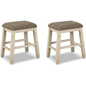 image:imageSignature Design by Ashley Bolanburg Counter Height Bar Stools Set of 2White  Gray