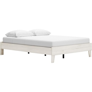 image:imageSignature Design by Ashley Calverson MidCentury Modern King Platform Bed Foundation or Box Spring Not Needed Engineered Wood MDFParticleboardPlywood and Decorative Laminate Dark BrownLight Beige