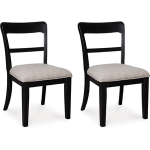image:imageSignature Design by Ashley Farmhouse Upholstered Dining Chair Set of 2BlackGray
