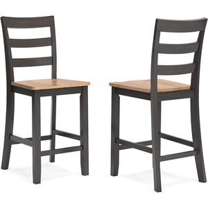 image:imageSignature Design by Ashley Gesthaven Counter Height Barstools Set of 2Light Brown  Dark Brown