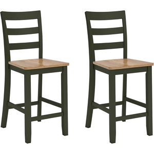 image:imageSignature Design by Ashley Gesthaven Counter Height Barstools Set of 2Light Brown  Green