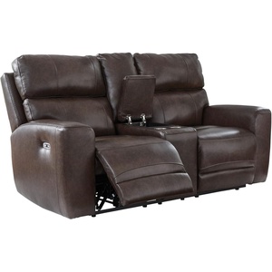 image:imageSignature Design by Ashley Leather Power Reclining Loveseat with Console