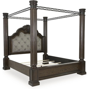 image:imageSignature Design by Ashley Maylee King Canopy Bed Frame Dark Brown Wood