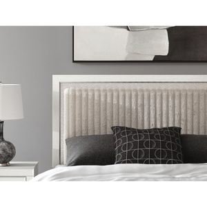 image:imageSignature Design by Ashley Ravalori Contemporary Upholstered Panel Headboard with Adjustable Height Queen WhiteWhite