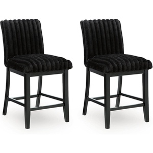 image:imageSignature Design by Ashley Tallenger 25 Upholstered Swivel Counter Height Barstool 2 Count Light GrayBlack