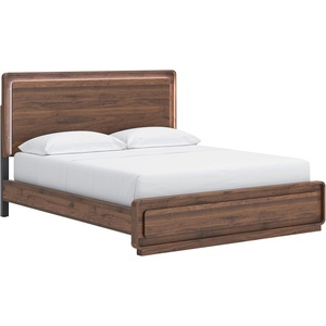 image:imageSignature Design by Ashley Walnut Queen Panel Bed Frame with LED LightCalifornia King Panel Bed