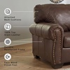 image:imageSignature Design by Ashley 92in Classic Leather Sofa Couch Dark Brown