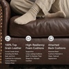 image:imageSignature Design by Ashley 92in Classic Leather Sofa Couch Dark Brown