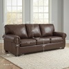 image:imageSignature Design by Ashley 92in Classic Leather Sofa Couch Dark Brown
